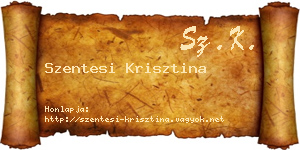 Szentesi Krisztina névjegykártya