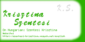 krisztina szentesi business card